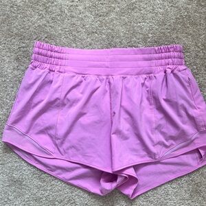 Lululemon Hotty Hot High-Rise Lined Shorts in Dahlia Pink
